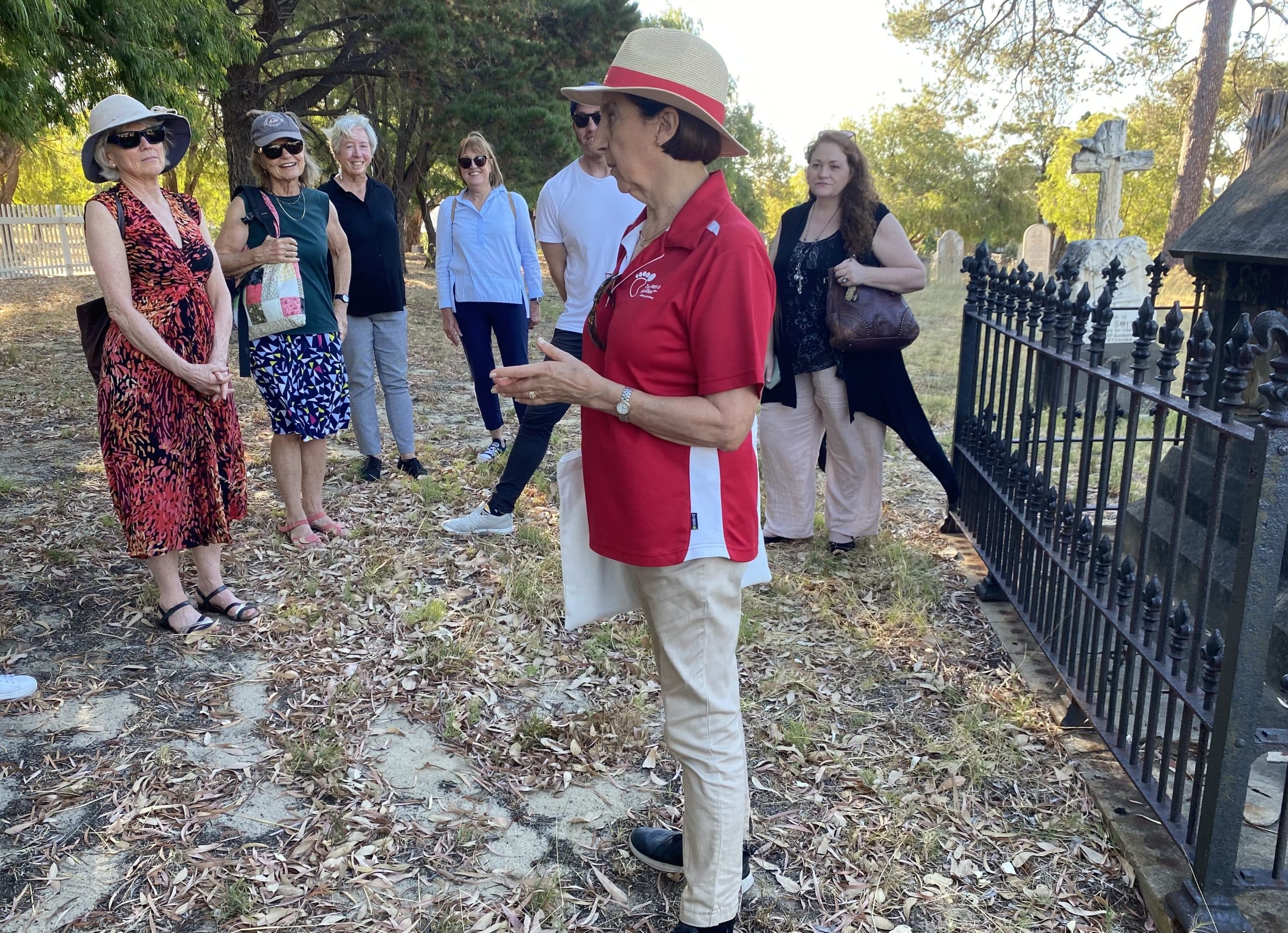 Colonial-era headstones at East Perth Cemeteries above the Swan River